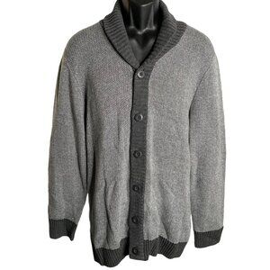 Urban Pipeline Shawl Collar Cardigan Sweater XL Grey Knit Buttons Long Sleeves